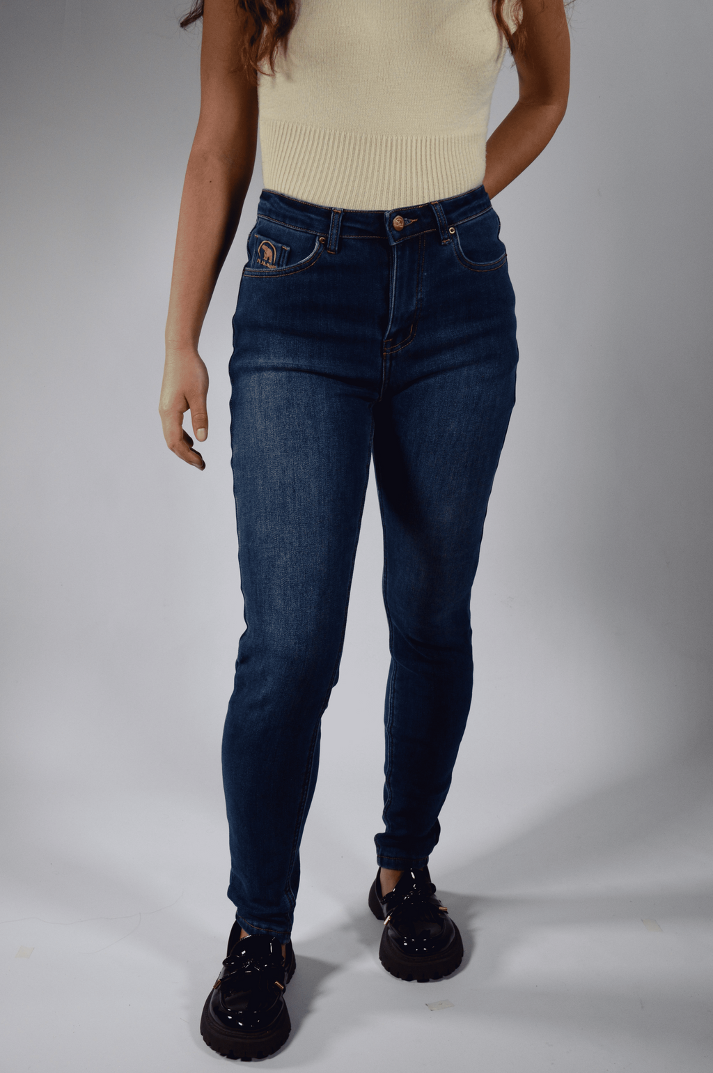 Skinny | Pantalón Vaquero Térmico Forro Polar - Mujer | Azul Oscuro Mi tienda