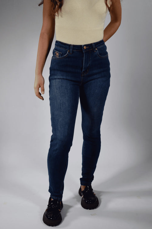 Skinny | Pantalón Vaquero Térmico Forro Polar - Mujer | Azul Oscuro Mi tienda