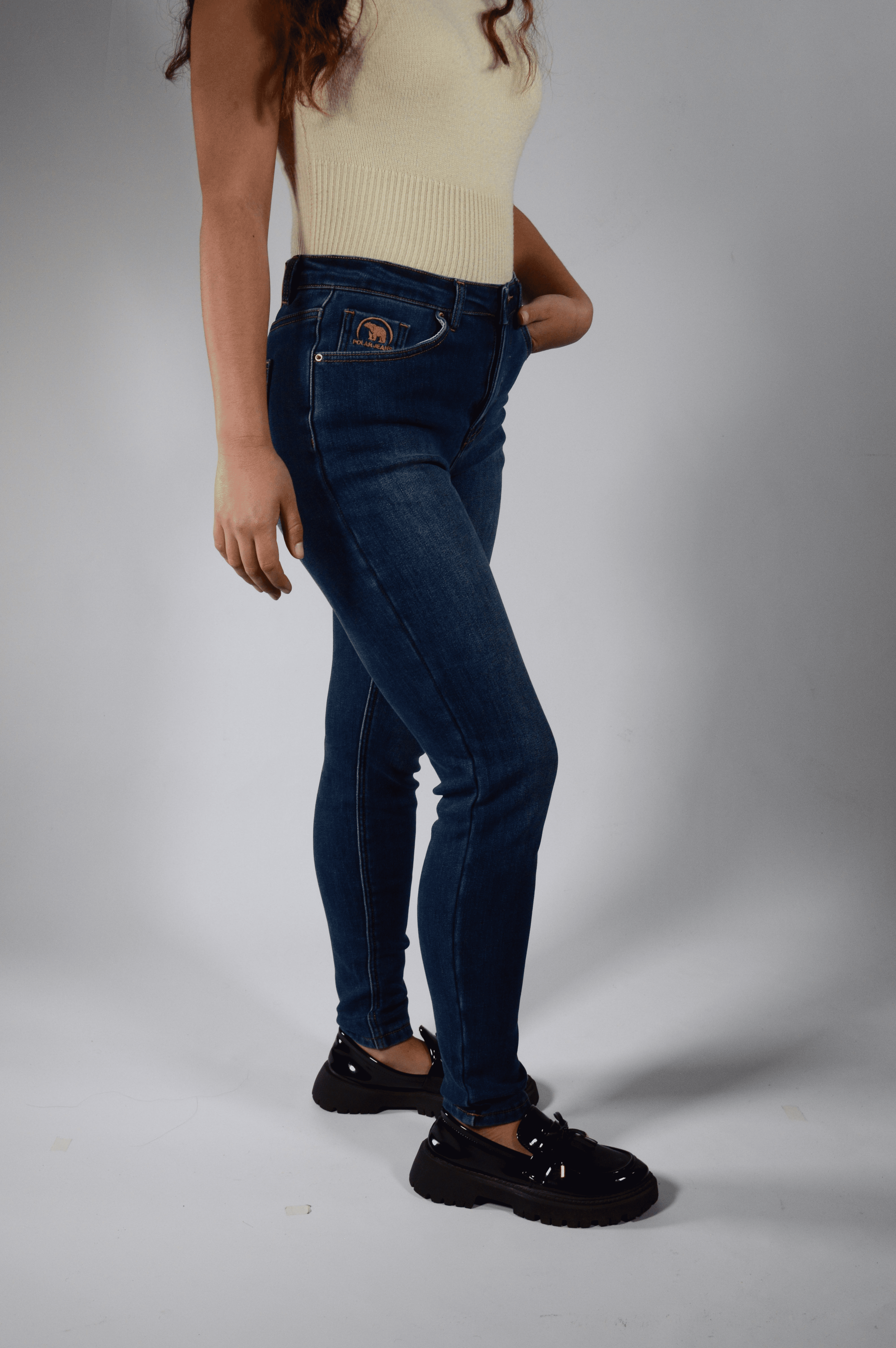 Skinny | Pantalón Vaquero Térmico Forro Polar - Mujer | Azul Oscuro Mi tienda