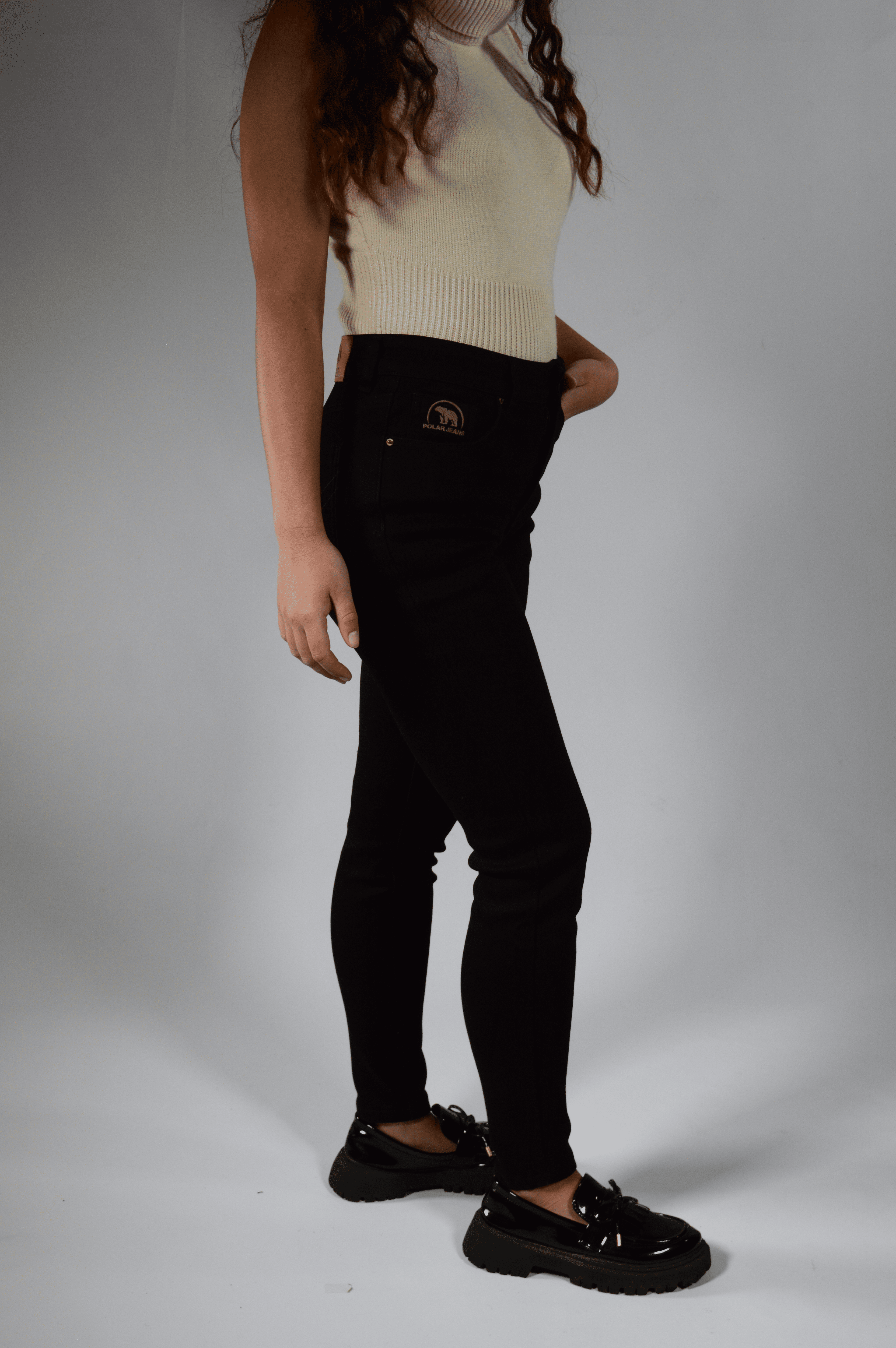 Skinny | Pantalón Vaquero Térmico Forro Polar - Mujer | Negro Mi tienda