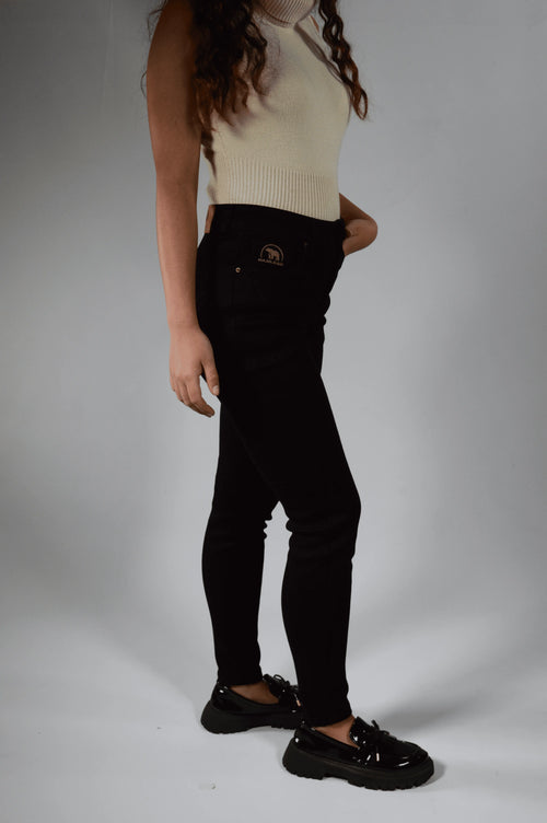 Skinny | Pantalón Vaquero Térmico Forro Polar - Mujer | Negro Mi tienda