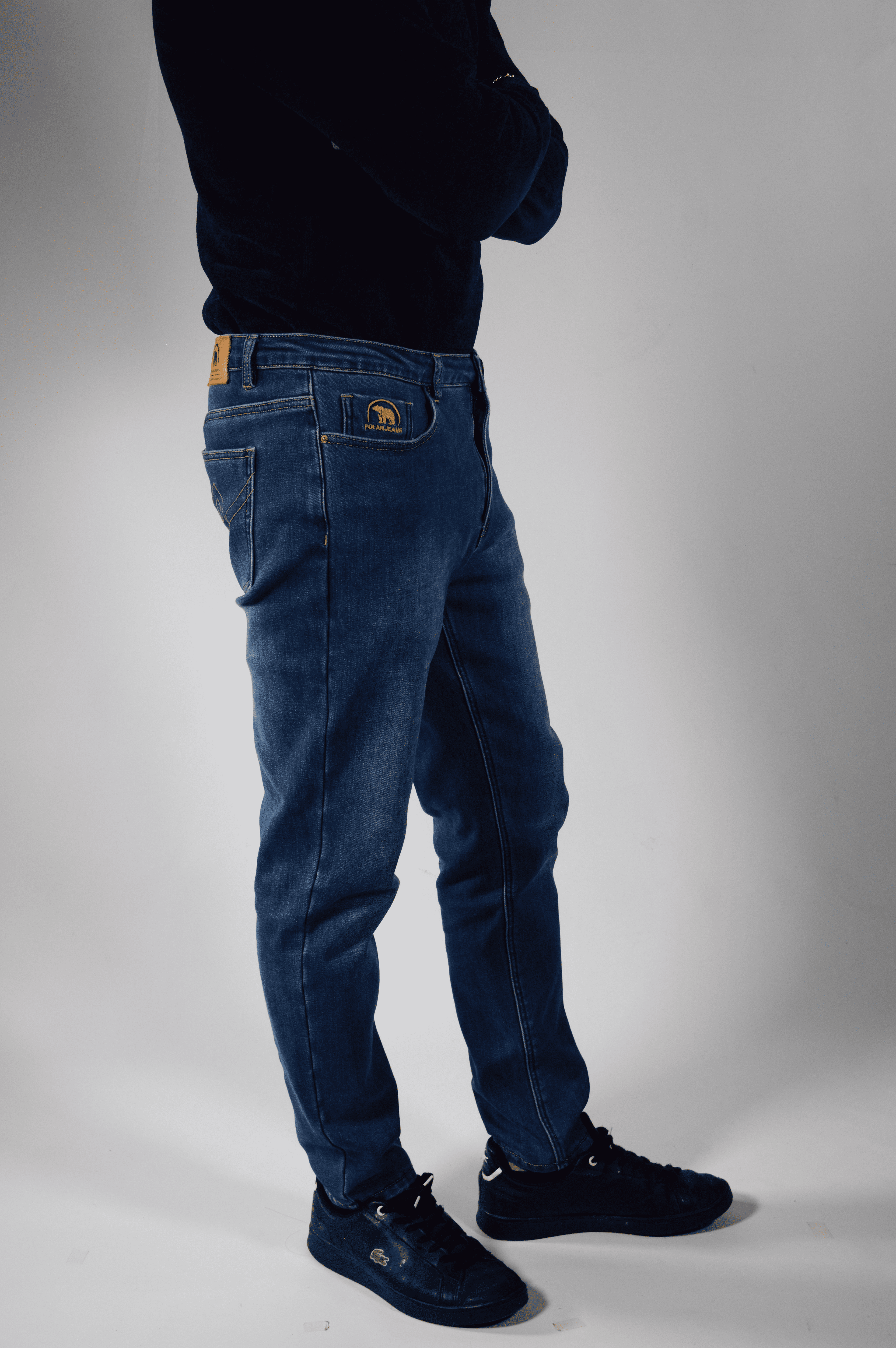 Slim | Pantalón Vaquero Térmico Forro Polar - Hombre | Azul Oscuro Mi tienda