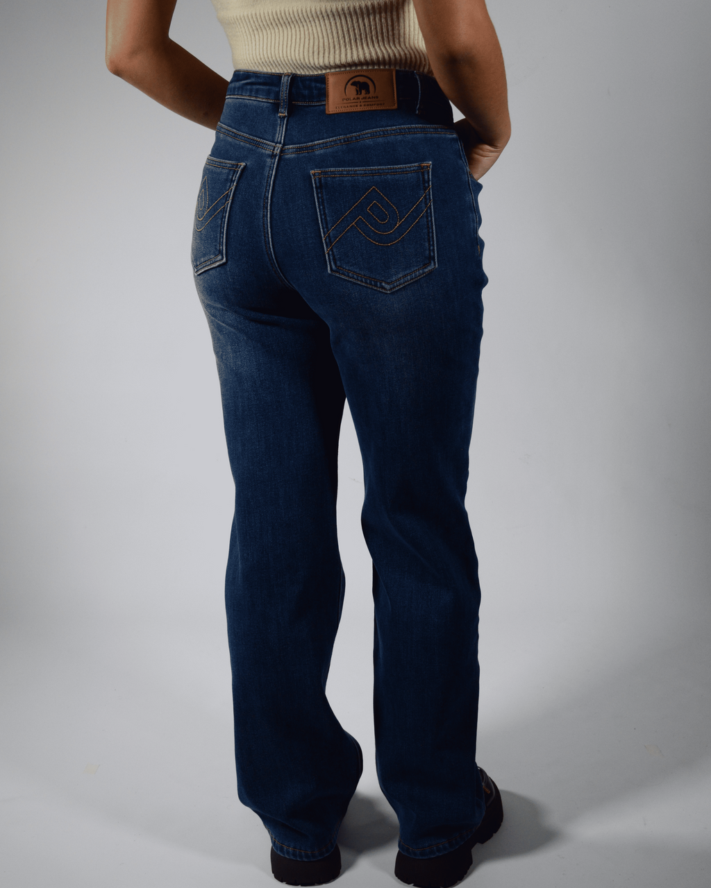 Bootcut | Pantalón Vaquero Térmico Forro Polar - Mujer | Azul Oscuro Mi tienda
