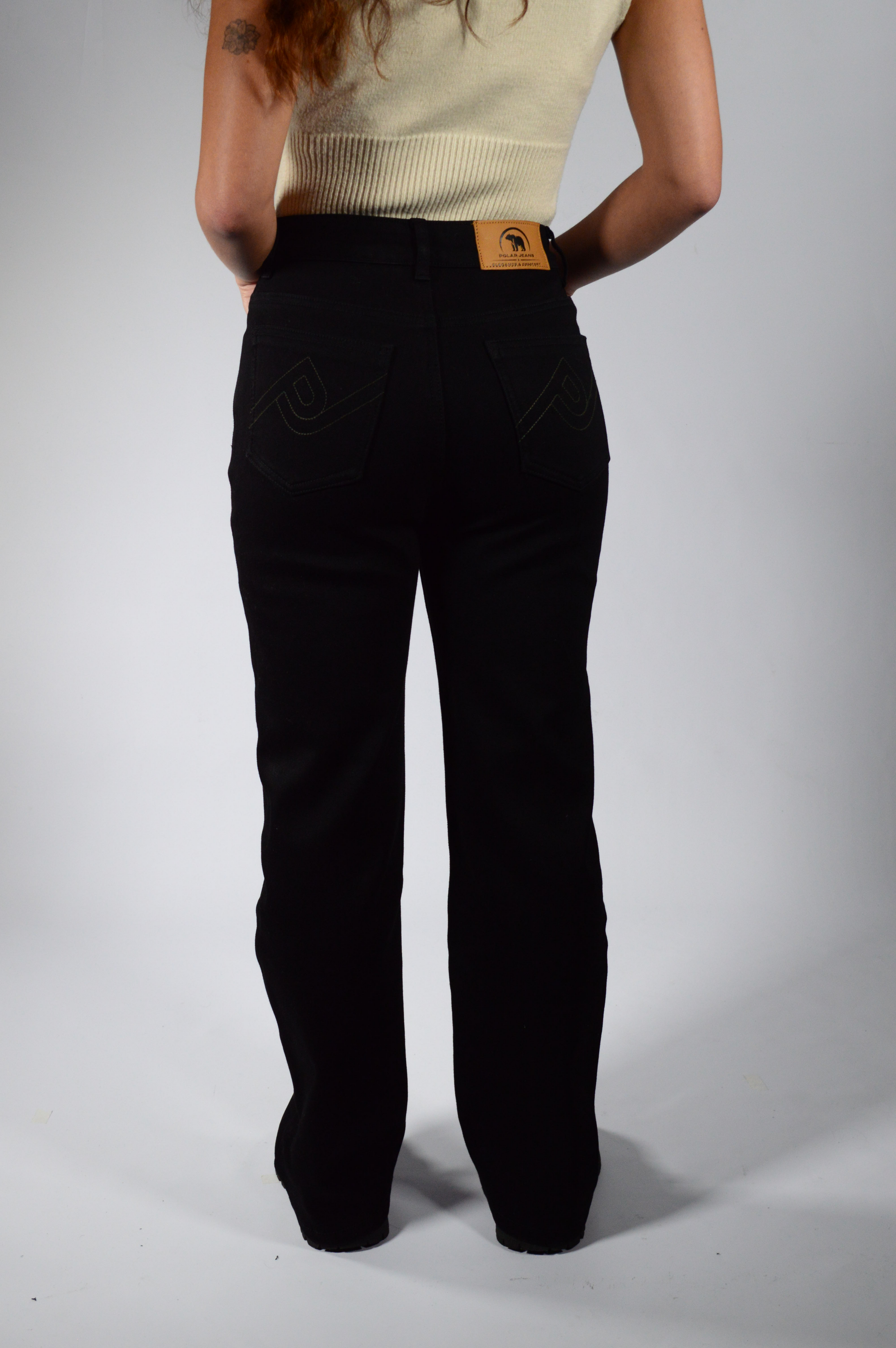 Bootcut | Pantalón Vaquero Térmico Forro Polar - Mujer | Negro Mi tienda