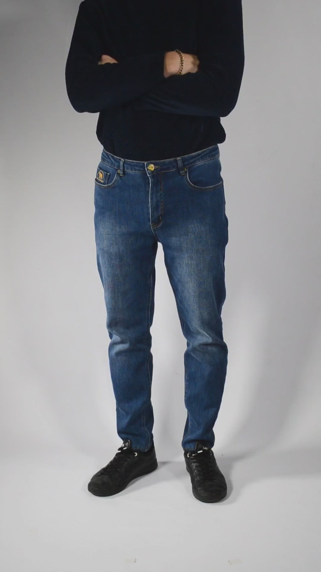 Slim | Pantalón Vaquero Térmico Forro Polar - Hombre | Azul Oscuro