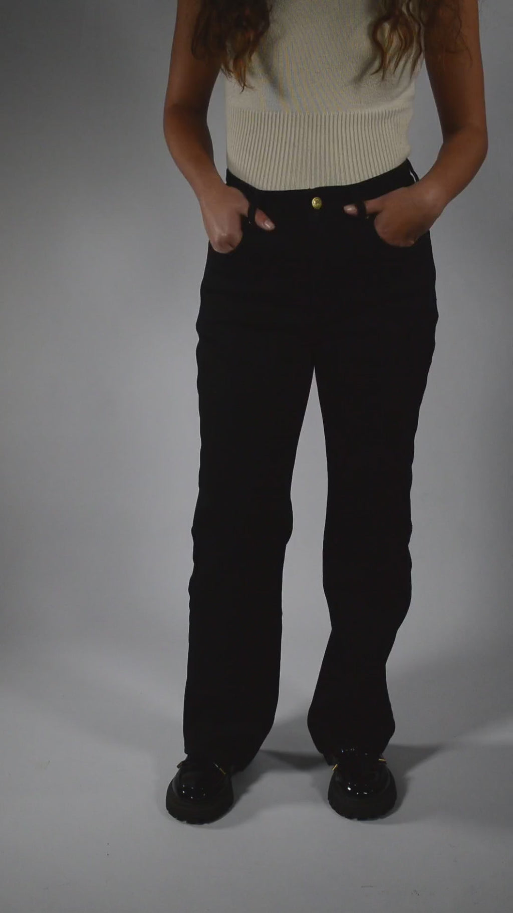 Bootcut | Pantalón Vaquero Térmico Forro Polar - Mujer | Negro